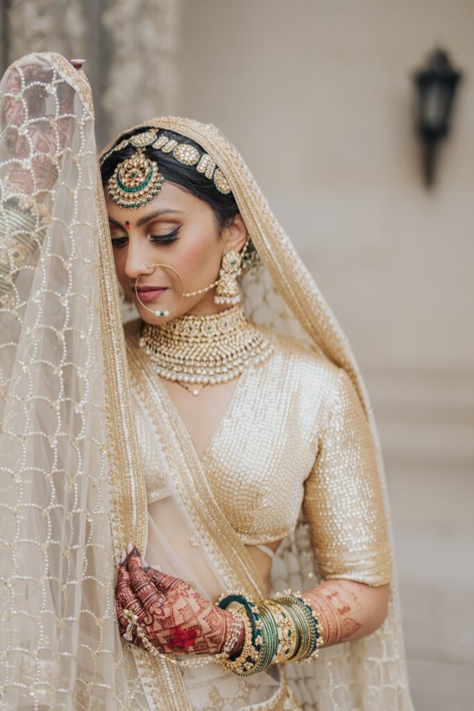 Bride showing her bangles and bridal jewelry