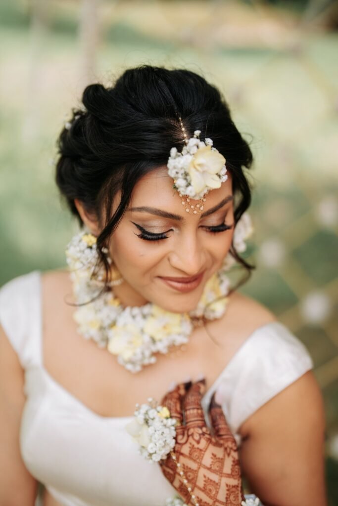 Bride at her Pithi ceremony