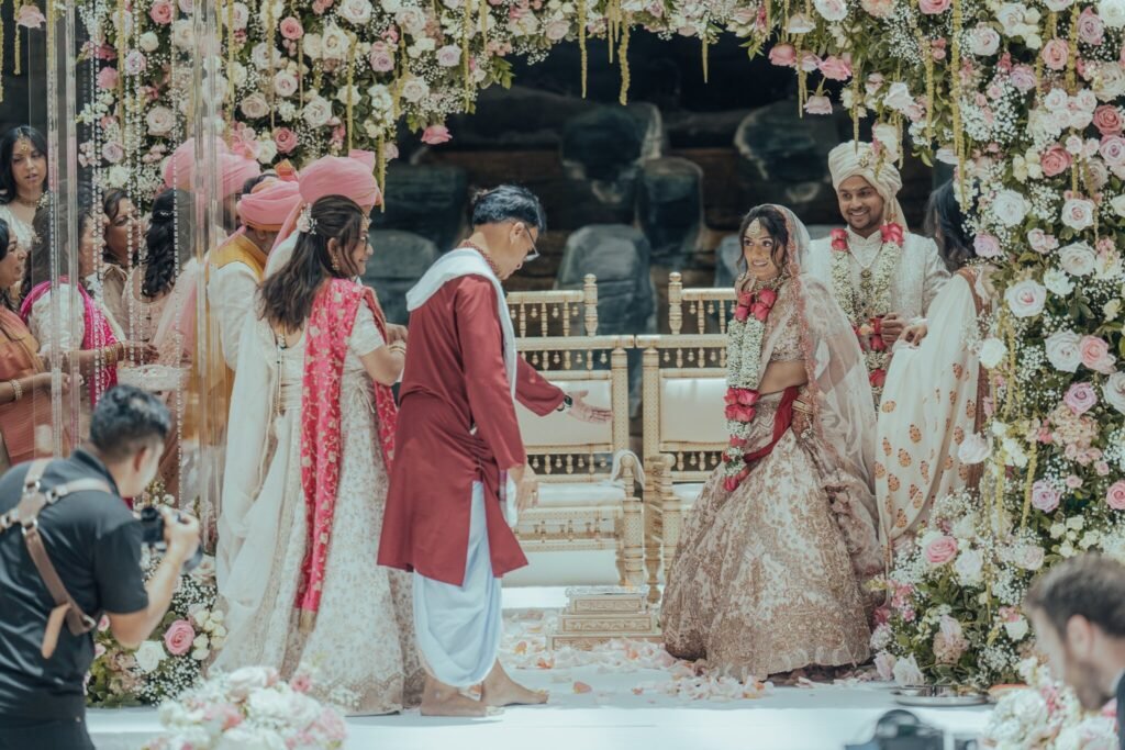 wedding, palms