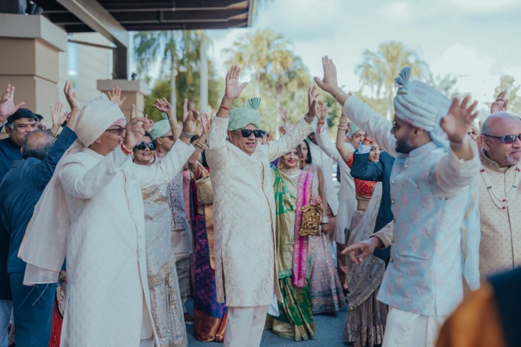 wedding, palms