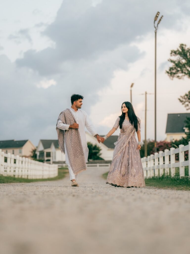 white horse couple photoshoot