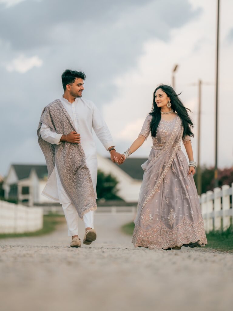 white horse couple photoshoot