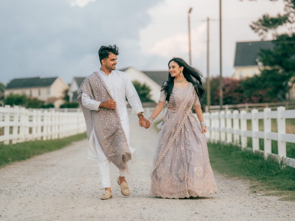 white horse couple photoshoot