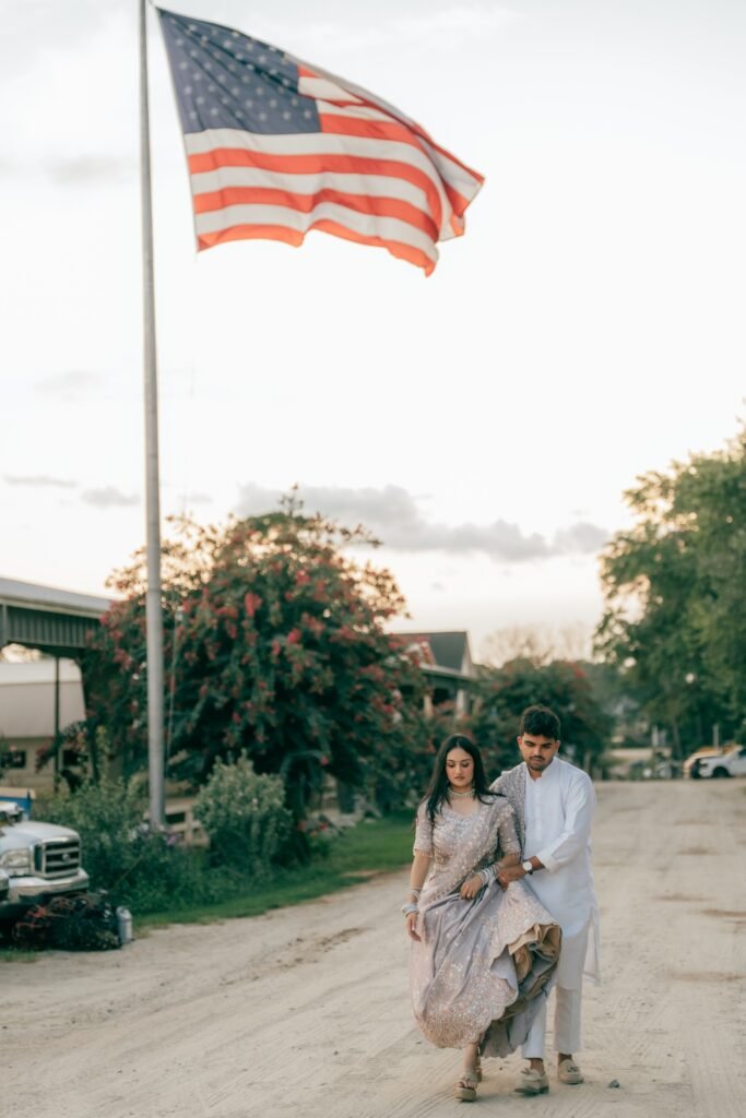 white horse couple photoshoot