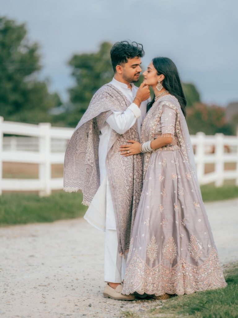 white horse couple photoshoot